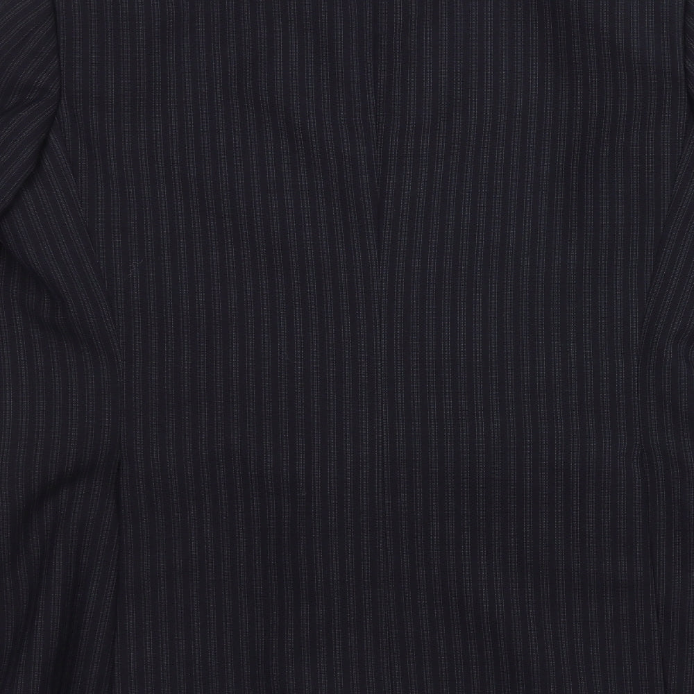 Preworn Mens Black Striped  Jacket Suit Jacket Size 42