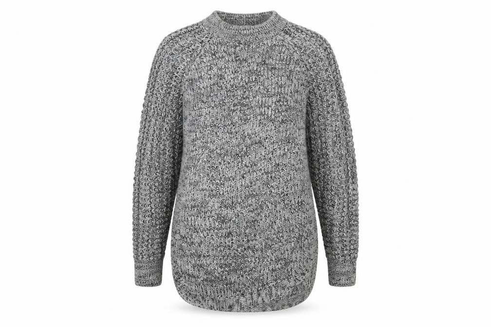 Front view of Papaya women’s grey jumper, size S