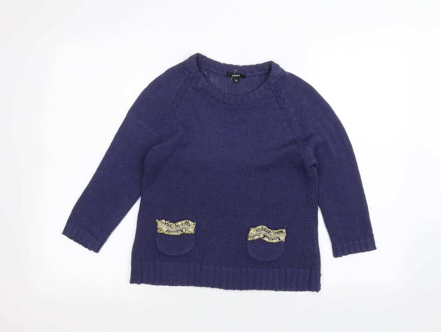 Papaya Womens Blue   Pullover Jumper Size 10