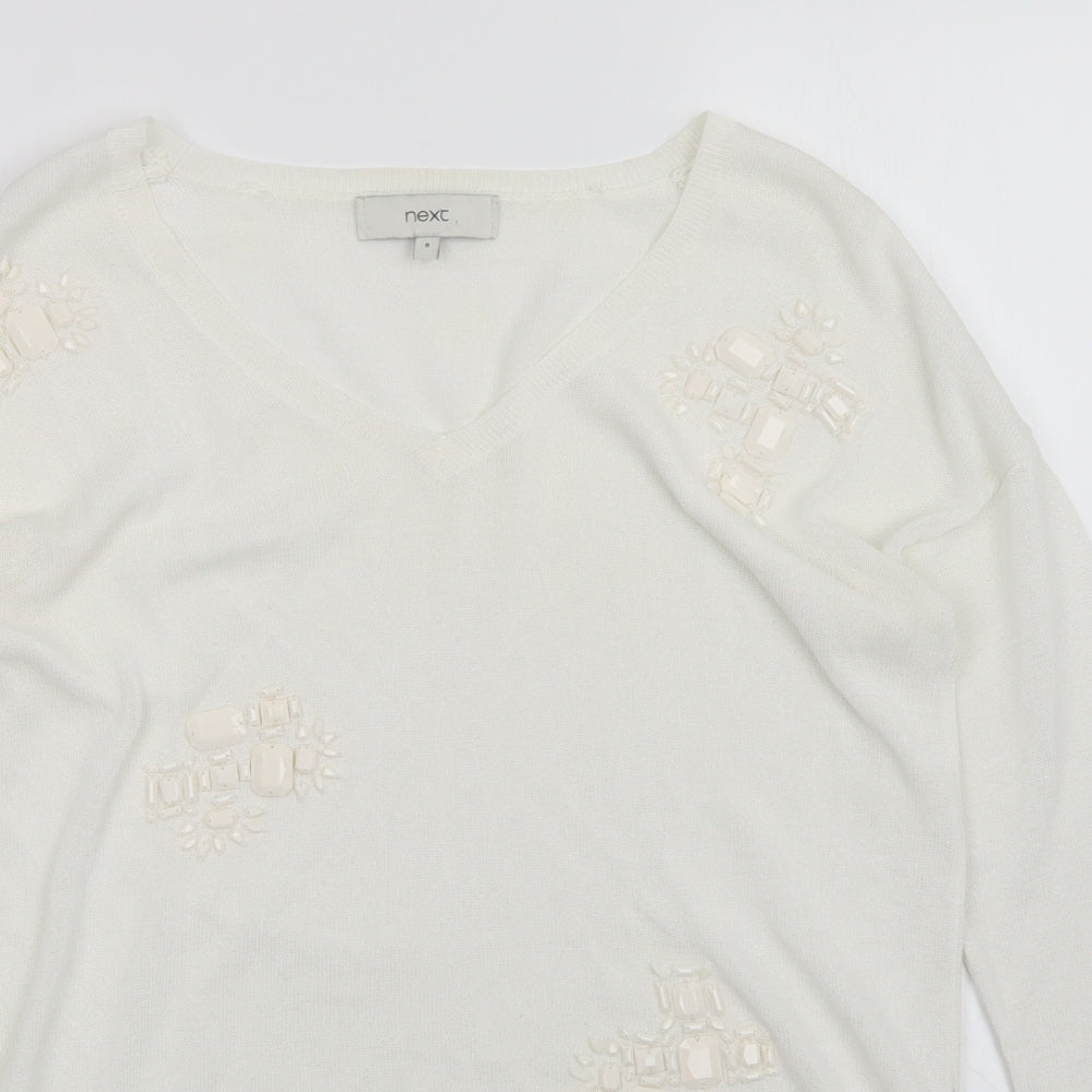 NEXT Womens White   Pullover Jumper Size 8
