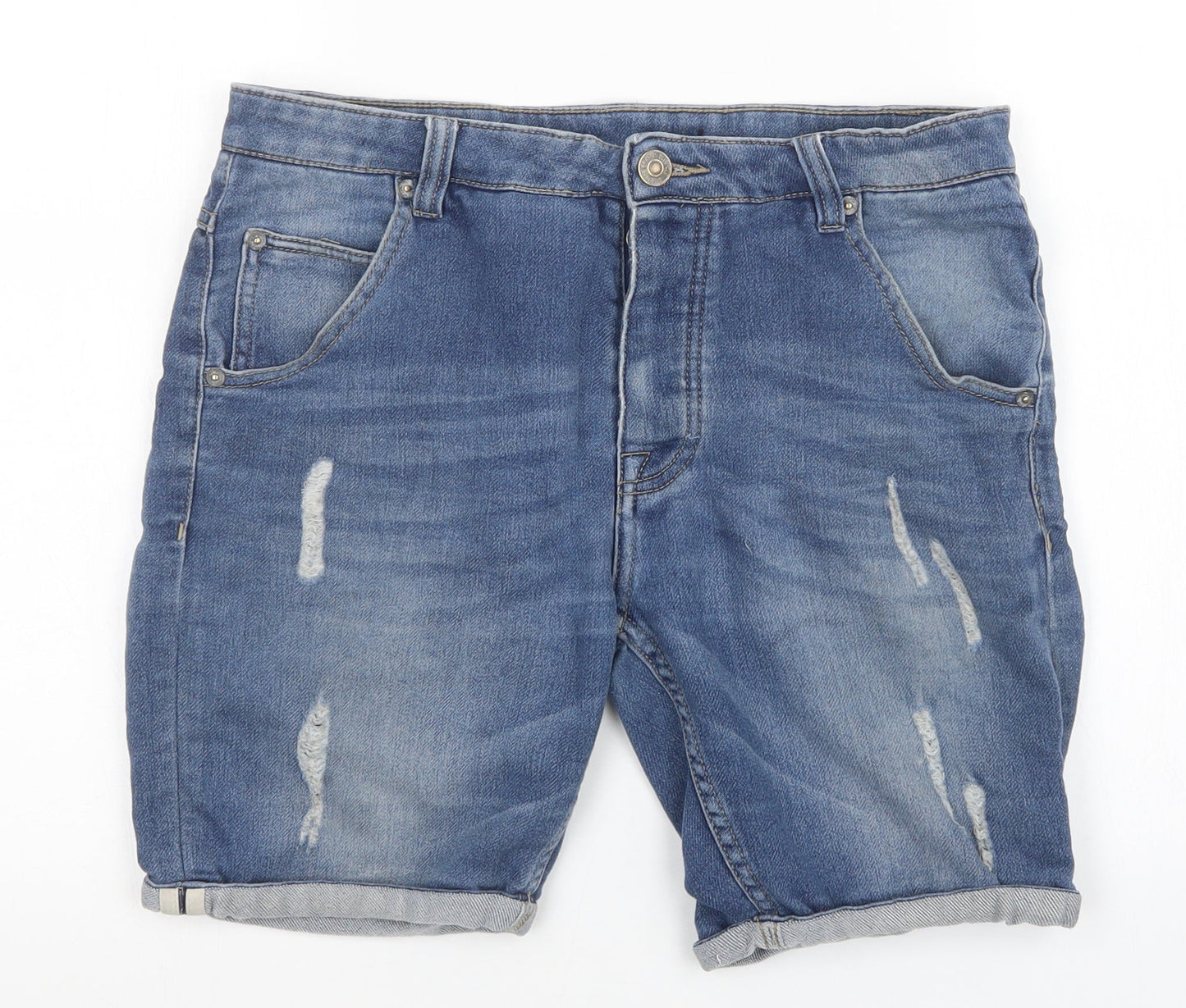 Preworn Womens Blue   Cut-Off Shorts Size S