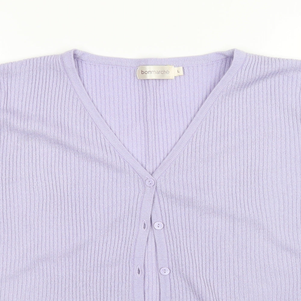 Bonmarché Womens Purple   Cardigan Jumper Size L