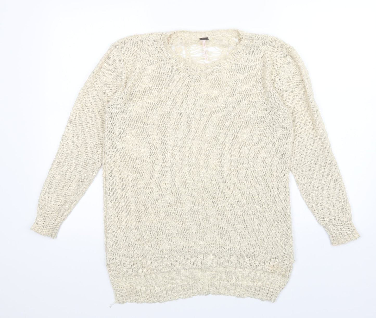 Poof Womens Beige   Pullover Jumper Size S