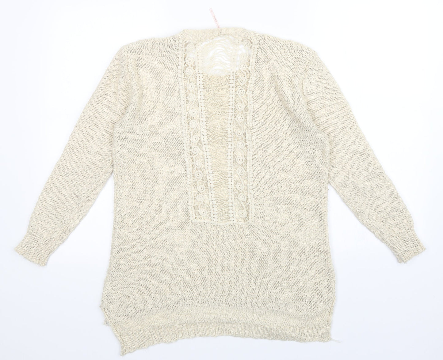 Poof Womens Beige   Pullover Jumper Size S
