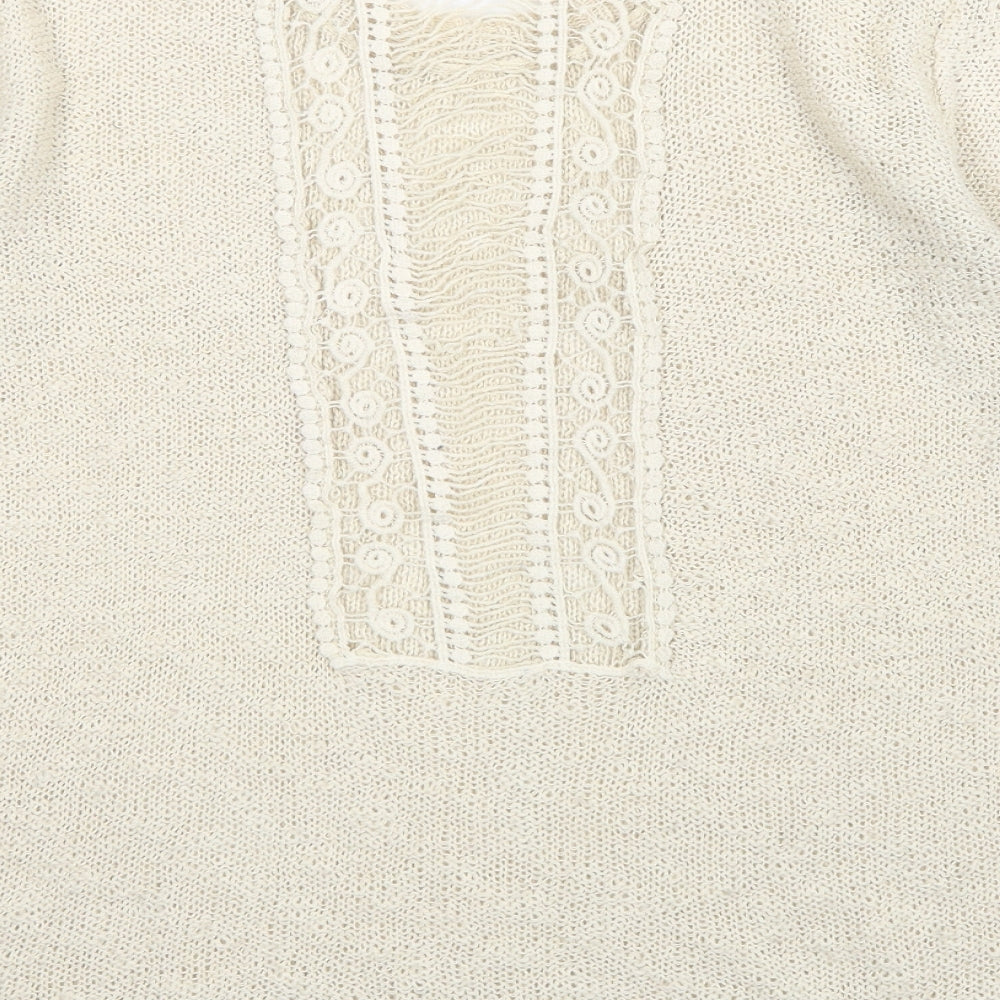 Poof Womens Beige   Pullover Jumper Size S