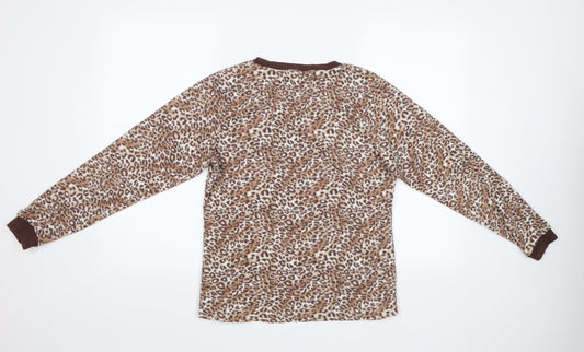 Preworn Womens Brown Animal Print  Top Pyjama Top Size S