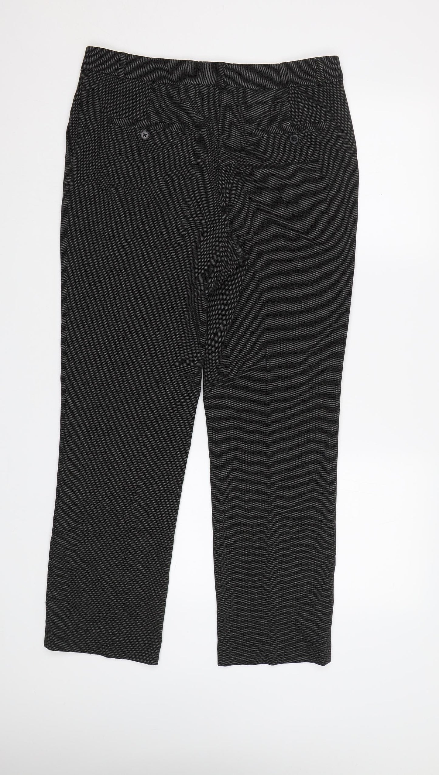 M&S Womens Black Plaid  Trousers  Size 12 L28 in