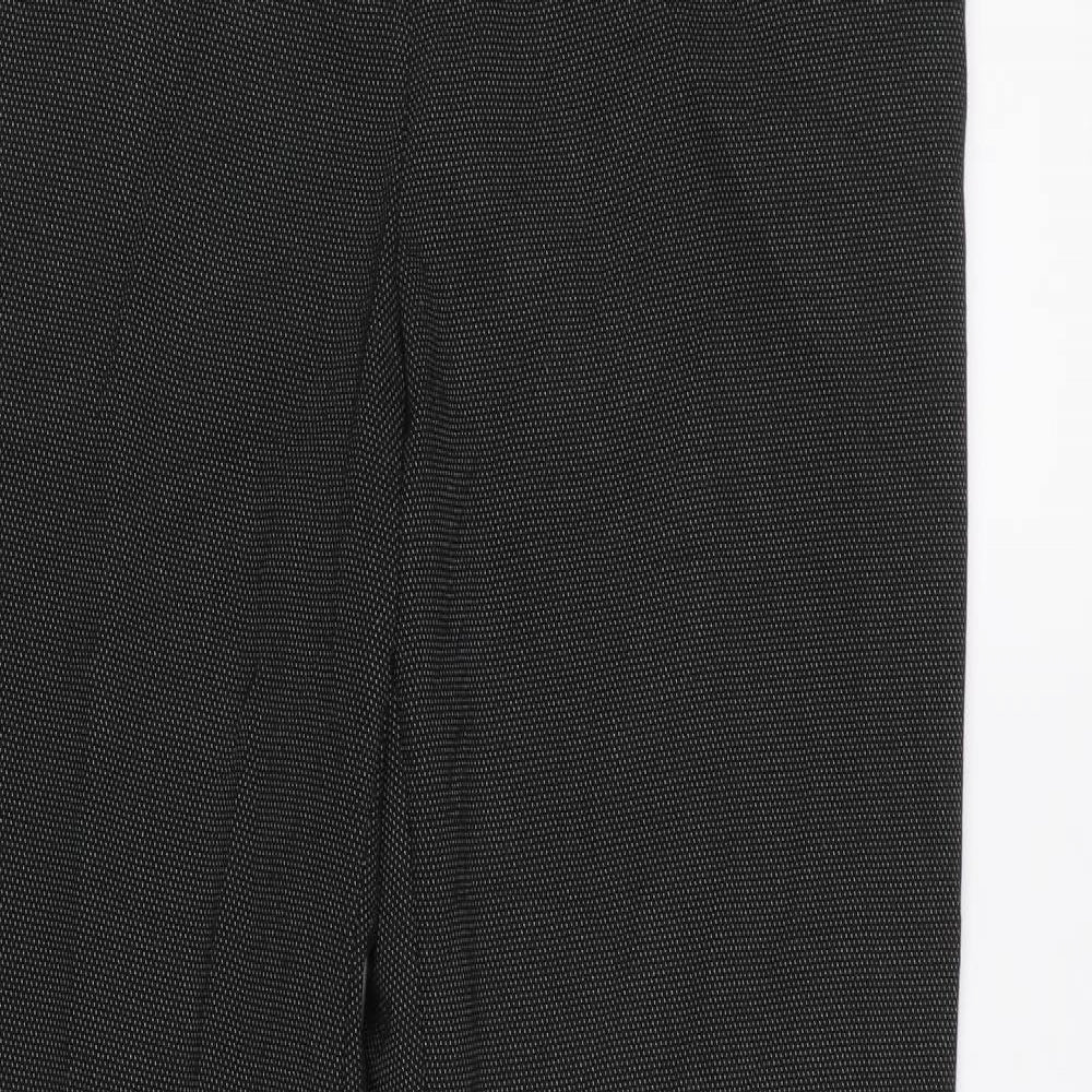 M&S Womens Black Plaid  Trousers  Size 12 L28 in
