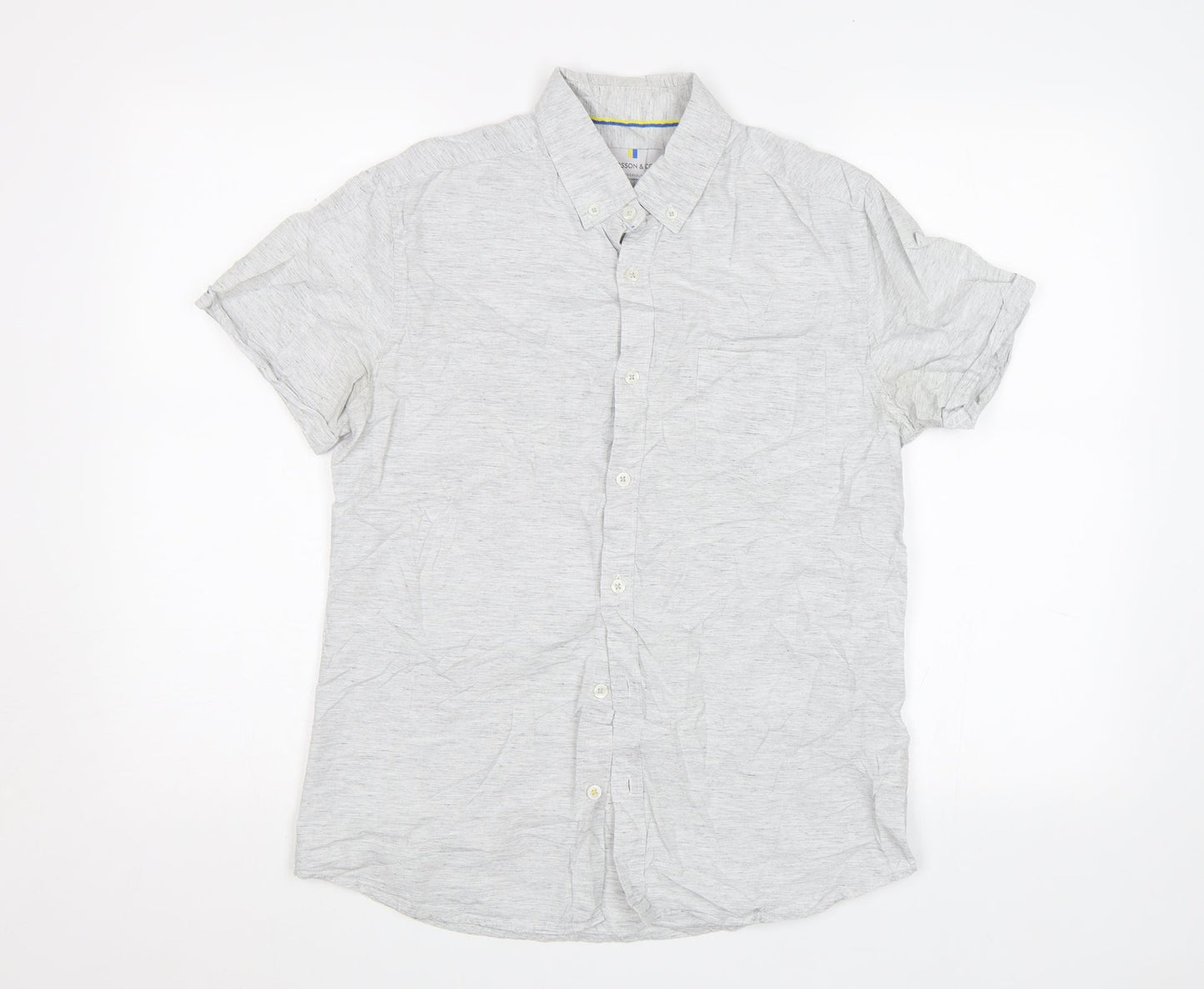 Larsson & Co Mens Beige    Button-Up Size S