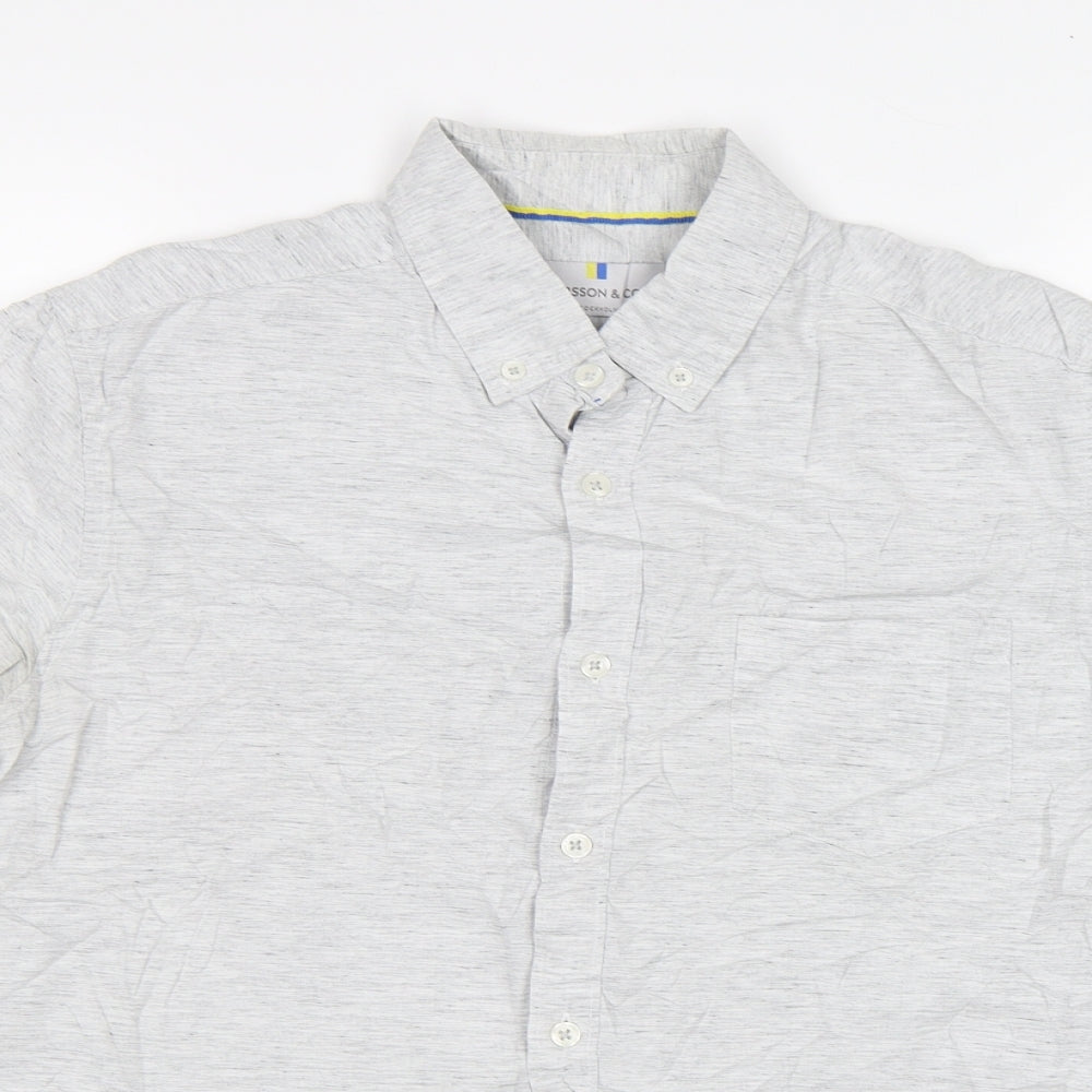 Larsson & Co Mens Beige    Button-Up Size S