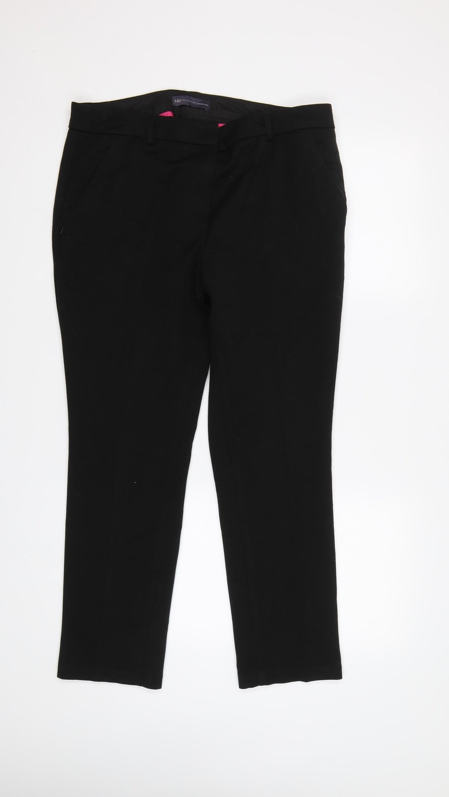 M&S Womens Black   Dress Pants Trousers Size 14 L27 in
