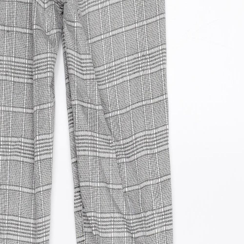 Topshop Womens Grey Check  Skinny Jeans Size 8 L32 in