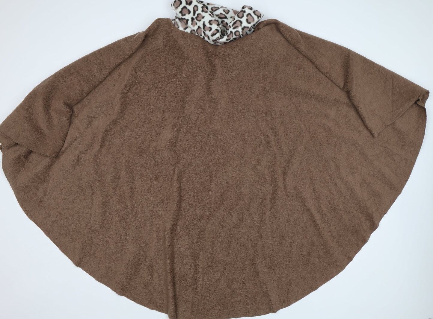 Preworn Womens Brown Animal Print  Parka Poncho One Size