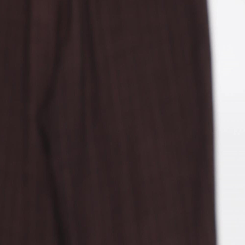 BM Womens Purple Check  Trousers  Size 16 L25 in - Elastic Waist Band