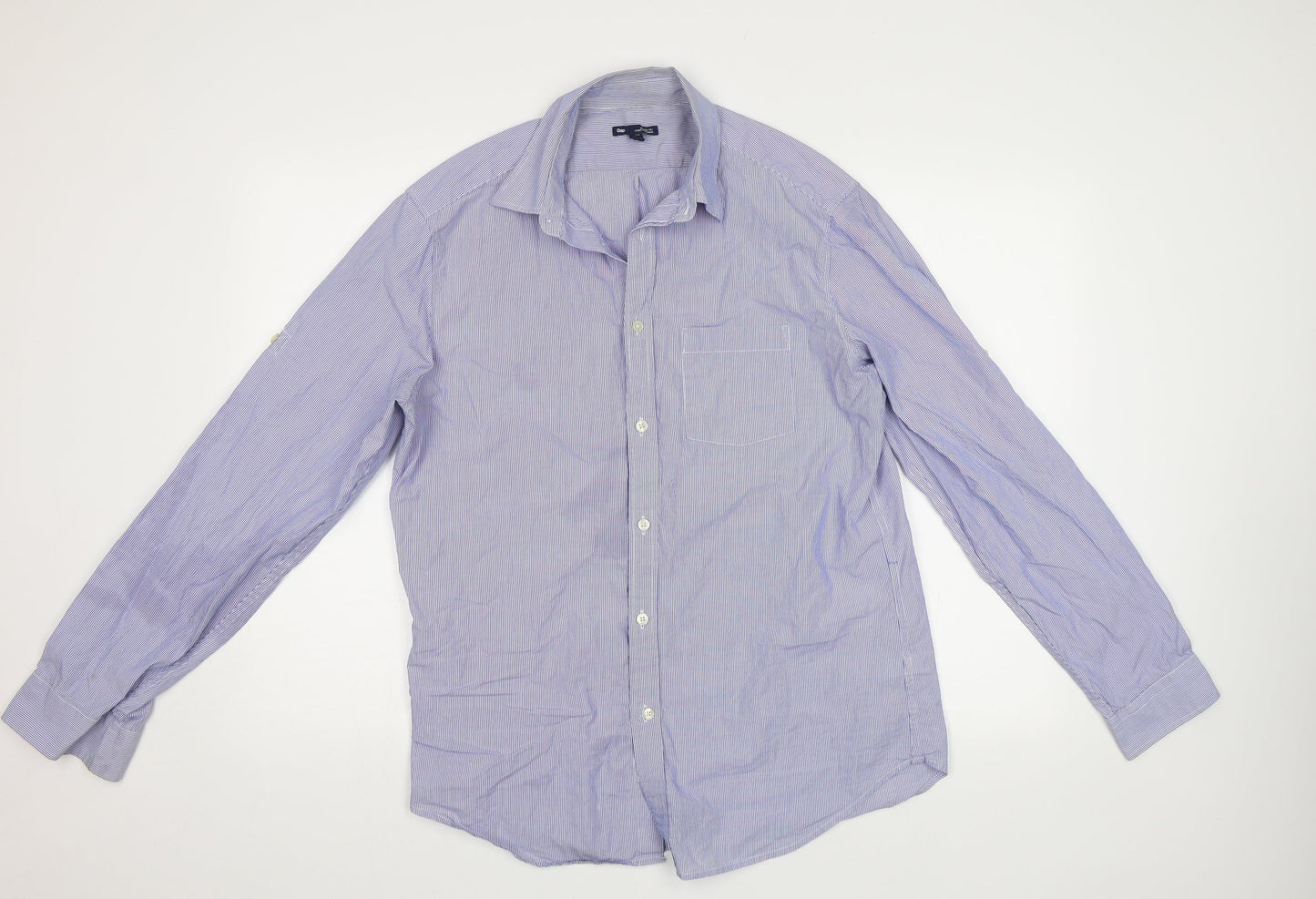 Gap Mens Blue Striped   Button-Up Size M