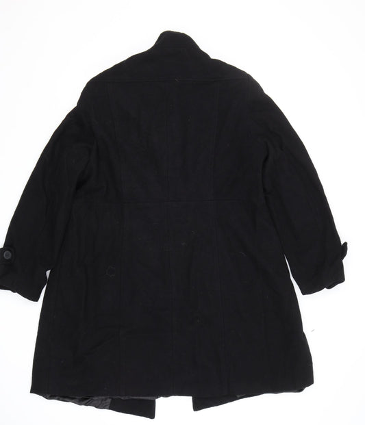 Happy Holly Womens Black   Pea Coat Coat Size L