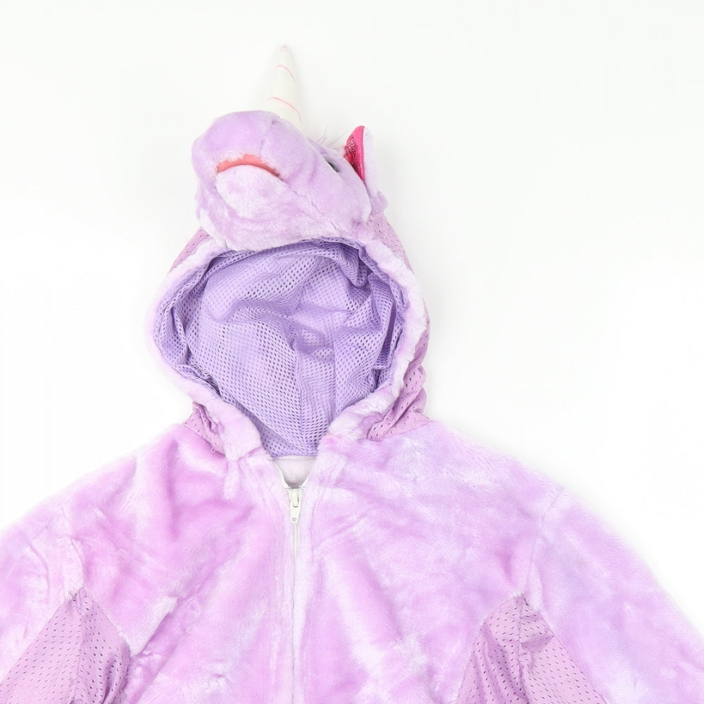 John Lewis Girls Purple   Full Zip Hoodie