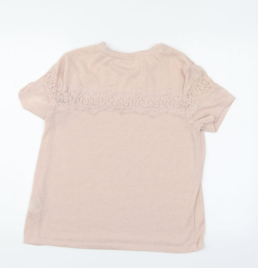 H&M Womens Ivory Floral  Jersey Blouse Size M