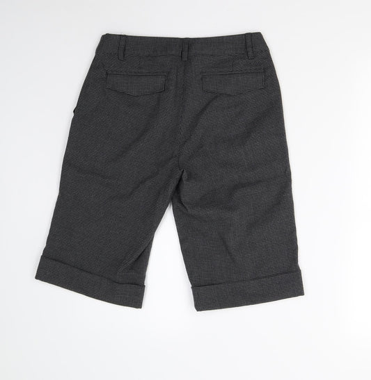 AWAW Womens Grey Houndstooth  Bermuda Shorts Size 10