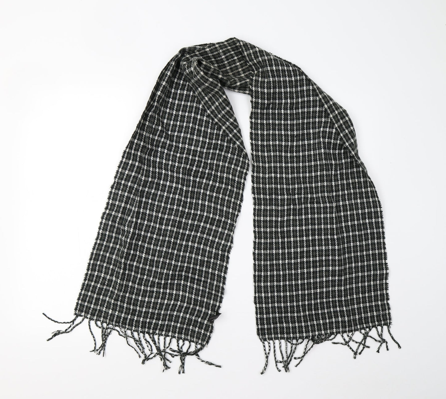 Twisted Soul  Grey Check Knit  Scarf
