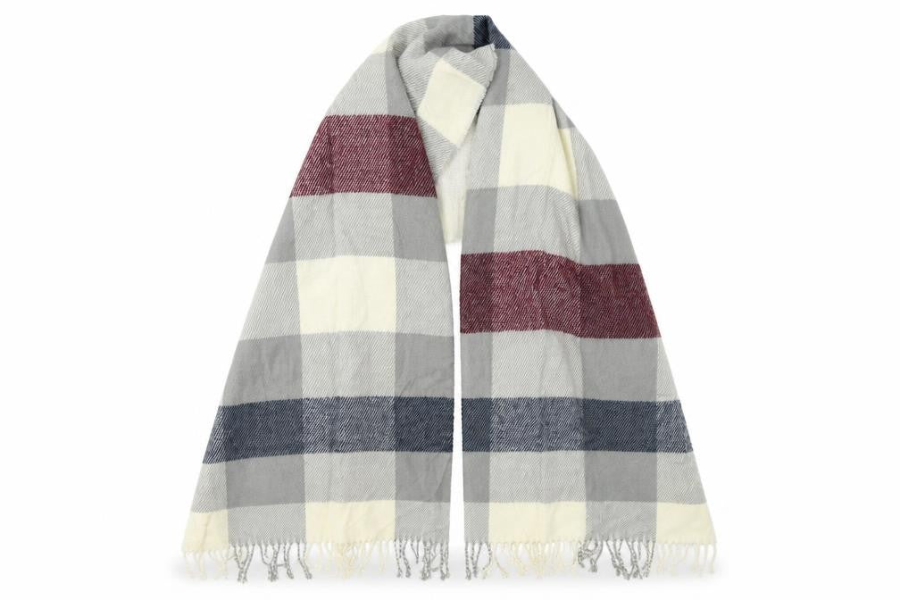 Warehouse Unisex Multicoloured Check Knit  Shawl/Wrap