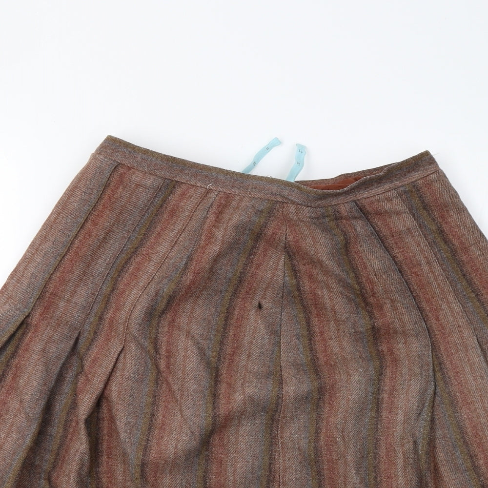 Preworn Womens Multicoloured  Tweed Pleated Skirt Size 14