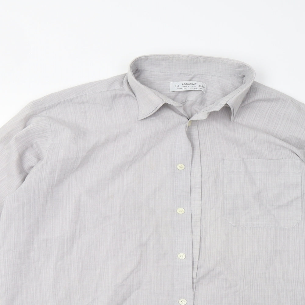 M&S Mens Grey    Button-Up Size 15.5