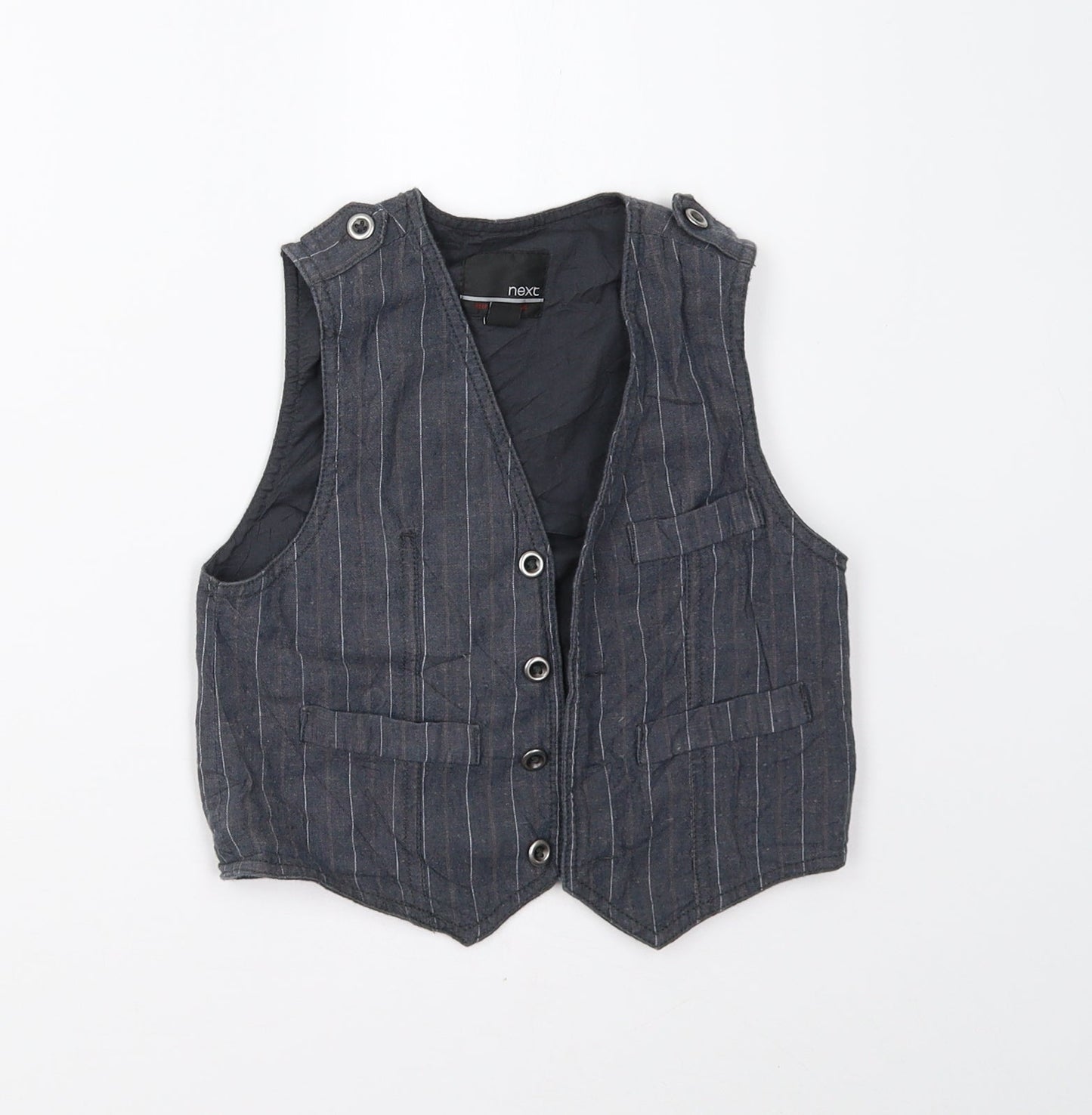 NEXT Boys Blue Striped  Gilet Waistcoat Size 4 Years