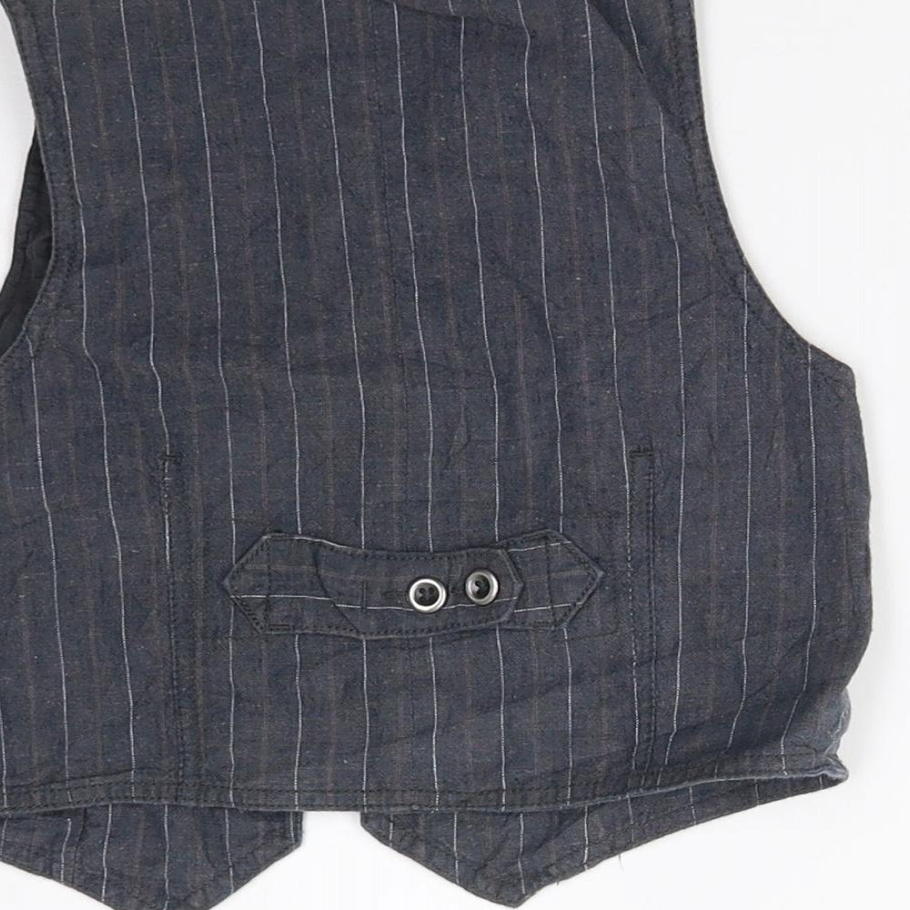 NEXT Boys Blue Striped  Gilet Waistcoat Size 4 Years