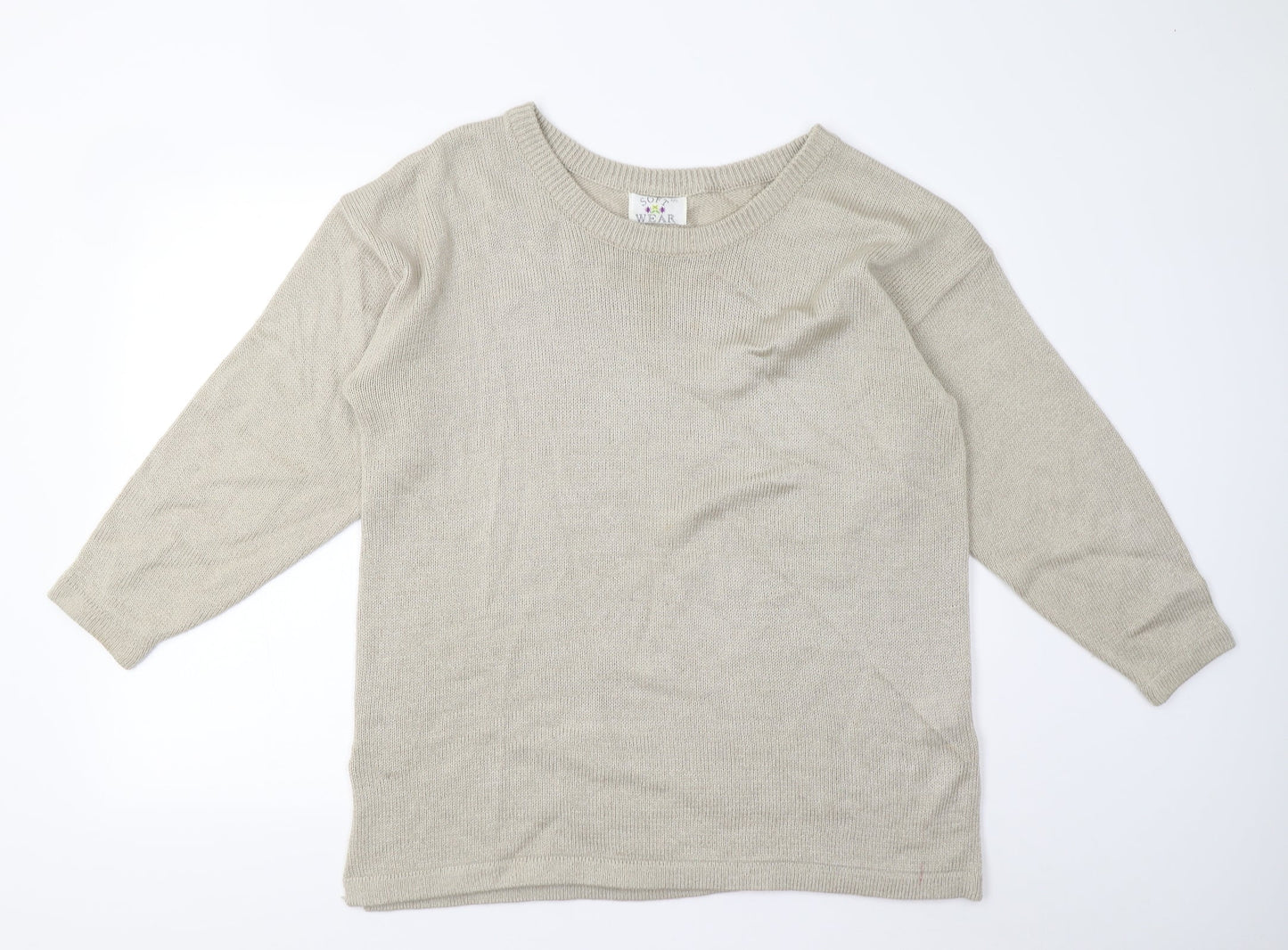 Soft Wear Womens Beige  Knit Pullover Jumper One Size