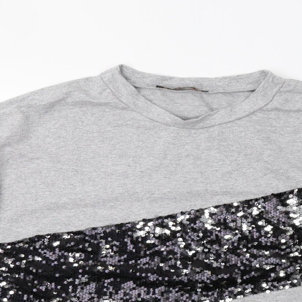 Misspap Womens Grey   Pullover Sweatshirt Size M