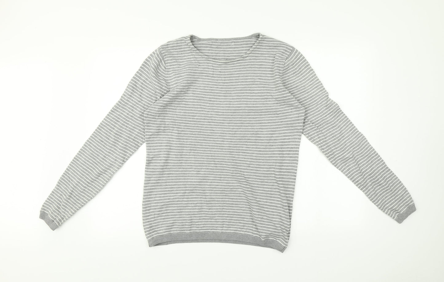 Marks and Spencer Womens Grey Striped  Pullover Jumper Size S