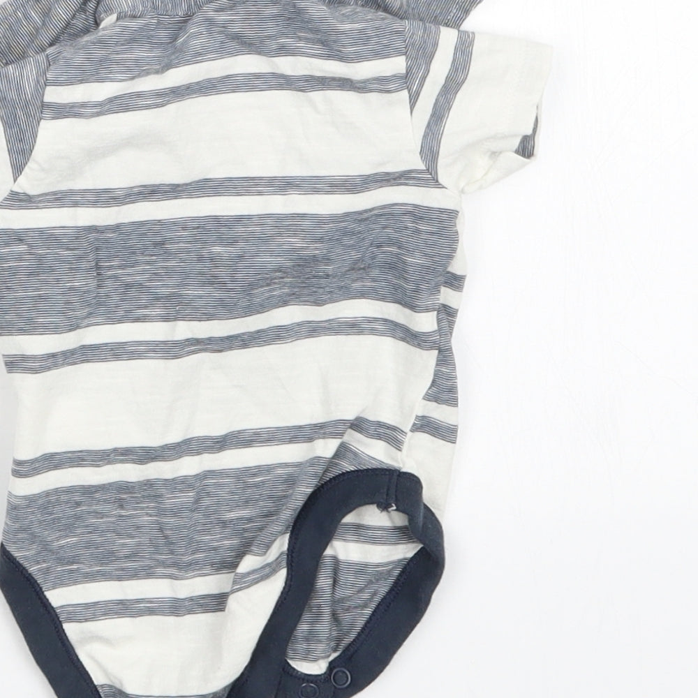 Nutmeg Boys Grey Striped  Babygrow One-Piece Size 3-6 Months