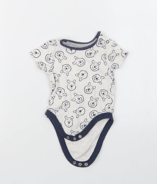 George Boys Blue Geometric  Babygrow One-Piece Size 3-6 Months  - Winnie the Pooh
