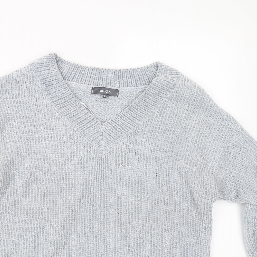 Studio Womens Blue  Knit Pullover Jumper Size 12