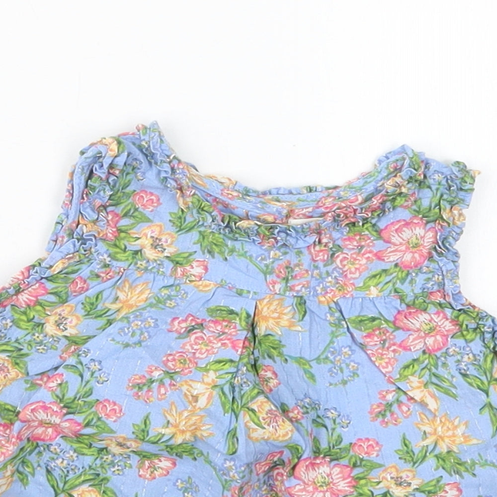 NEXT Girls Blue Fair Isle  Basic T-Shirt Size 6-9 Months