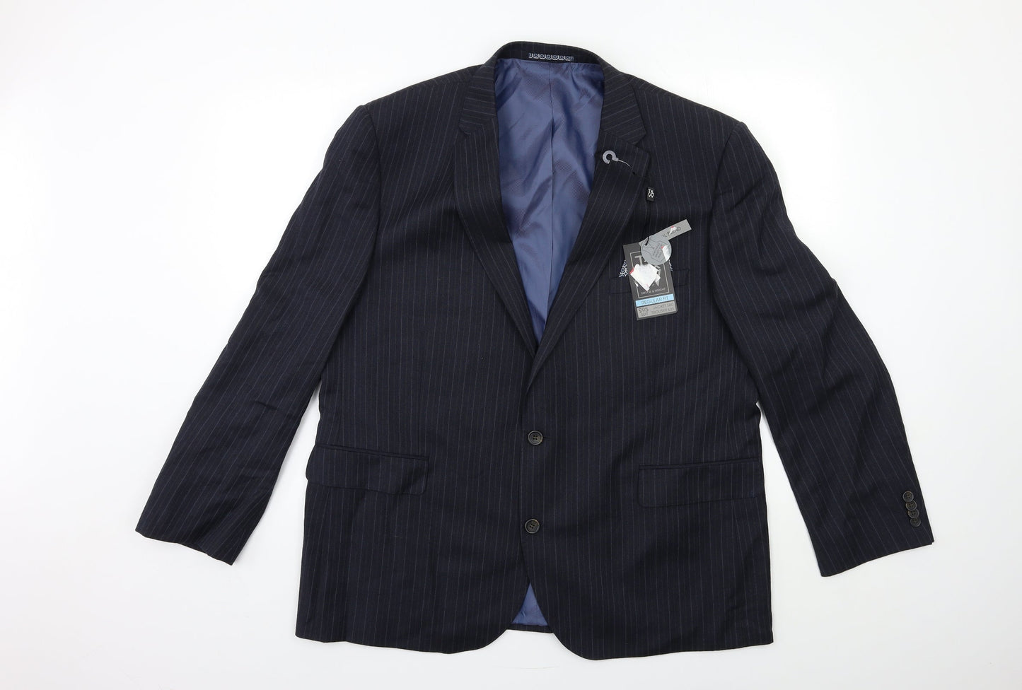 Taylor & Wright Mens Blue Striped  Jacket Suit Jacket Size 46