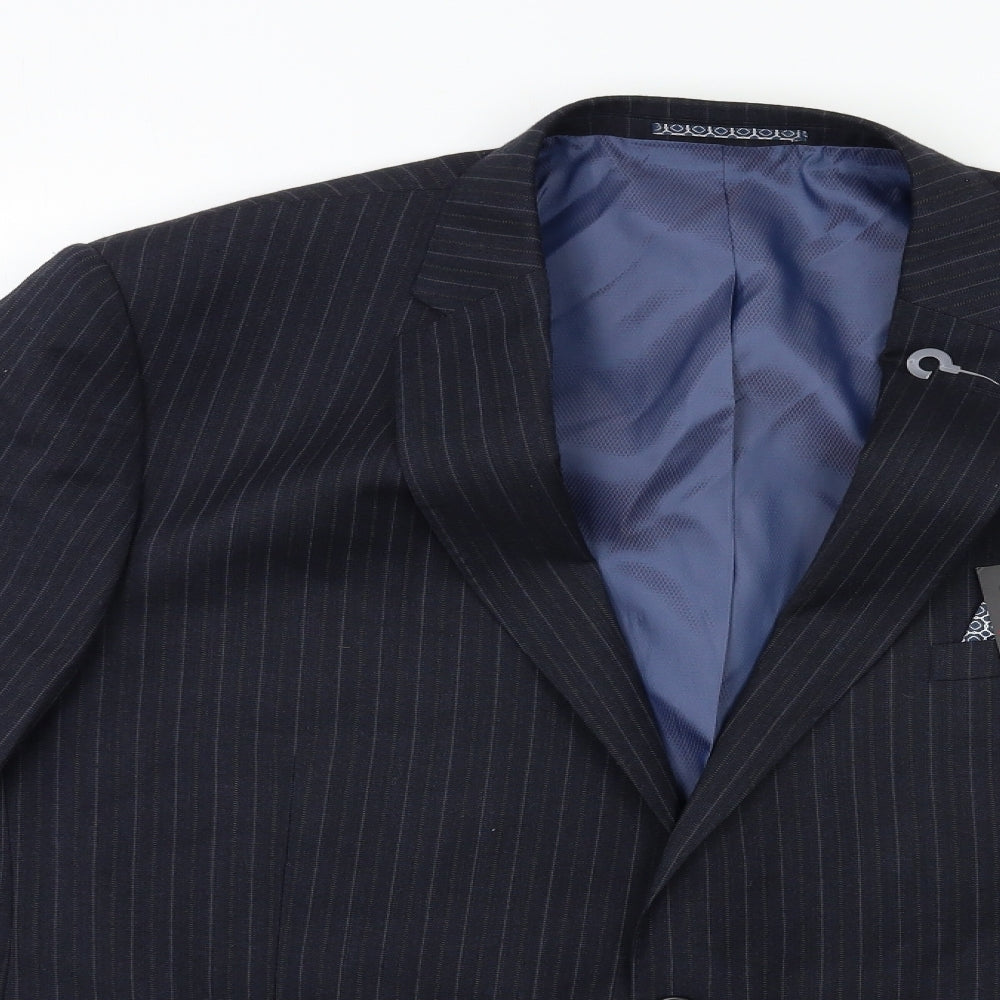 Taylor & Wright Mens Blue Striped  Jacket Suit Jacket Size 46