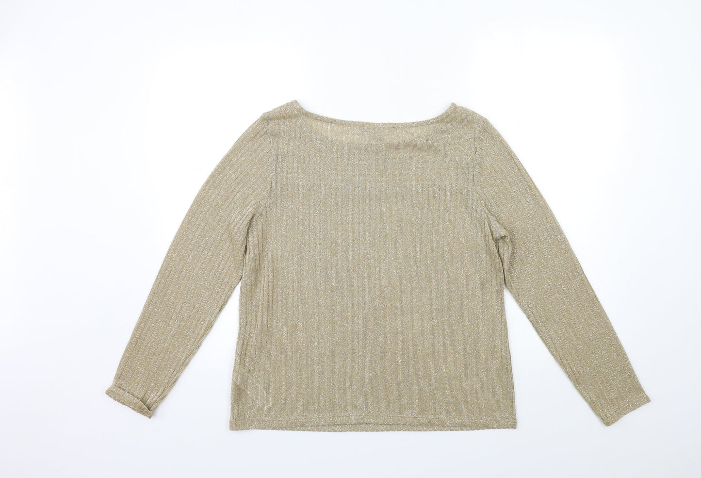 Marks and Spencer Womens Gold  Knit Pullover Jumper Size 12
