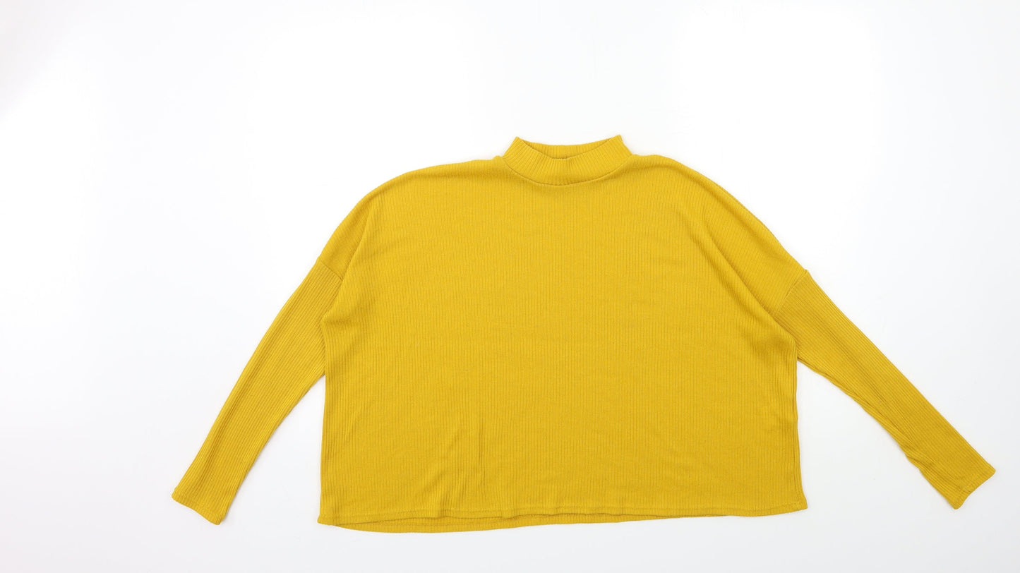 H&M Womens Yellow  Knit Pullover Jumper Size M
