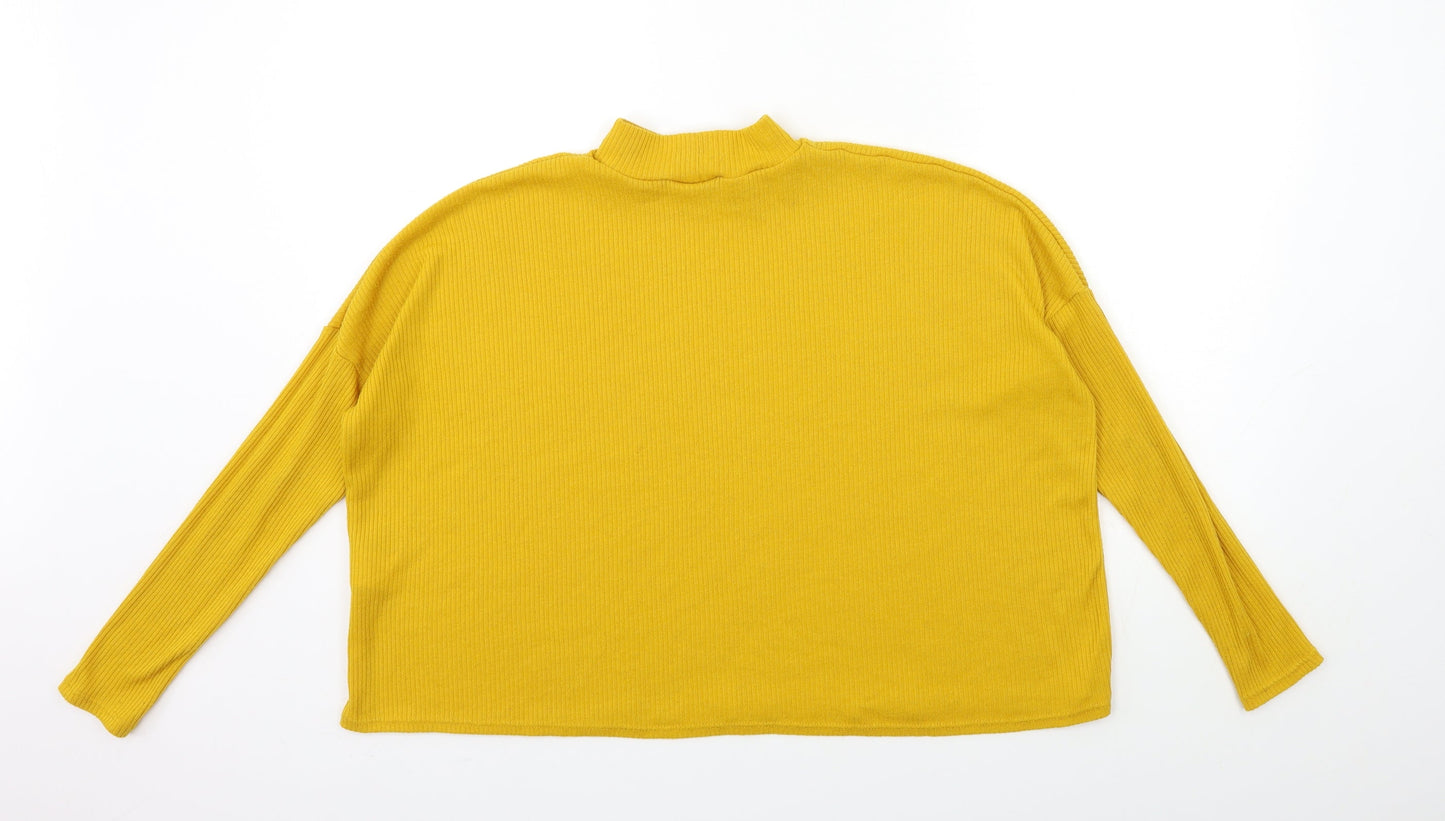 H&M Womens Yellow  Knit Pullover Jumper Size M