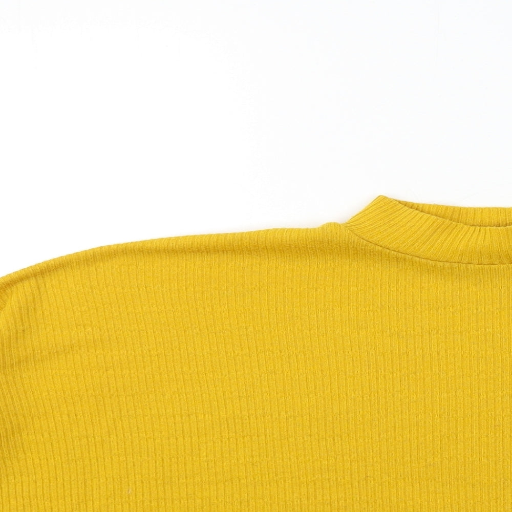 H&M Womens Yellow  Knit Pullover Jumper Size M