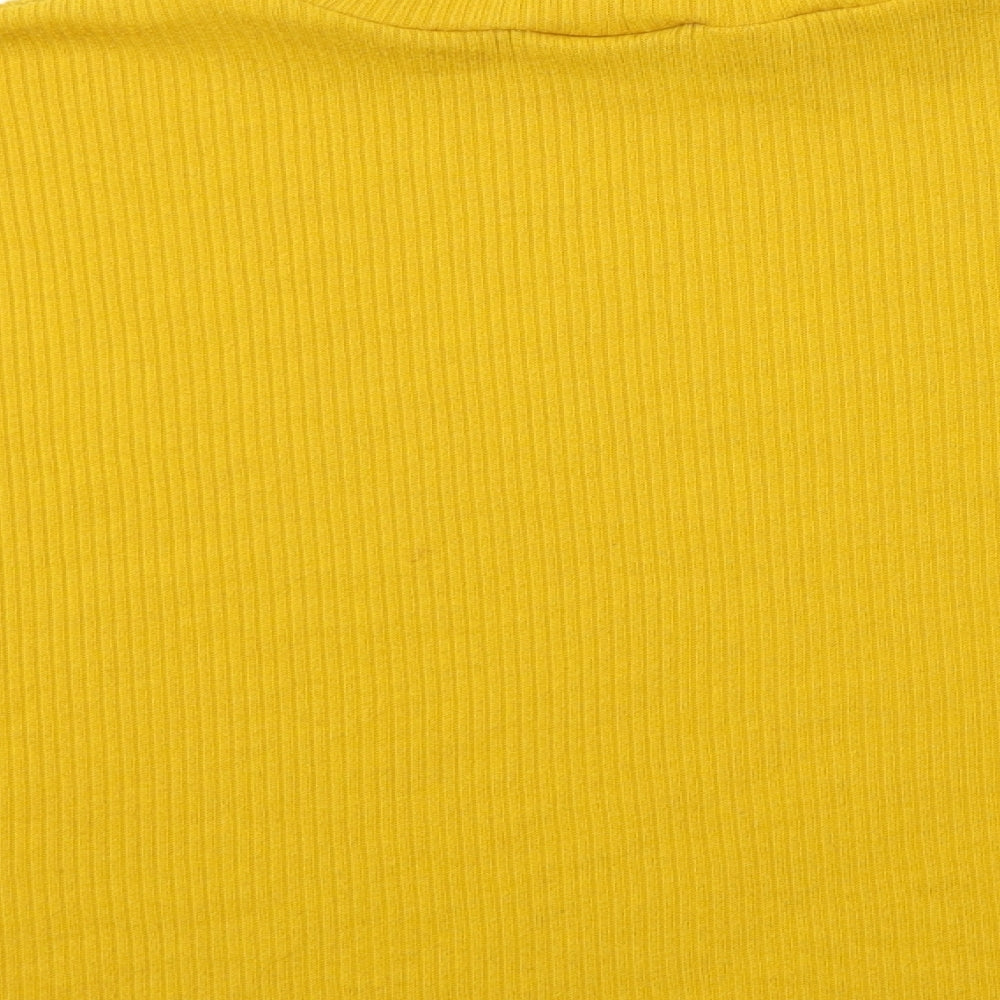 H&M Womens Yellow  Knit Pullover Jumper Size M