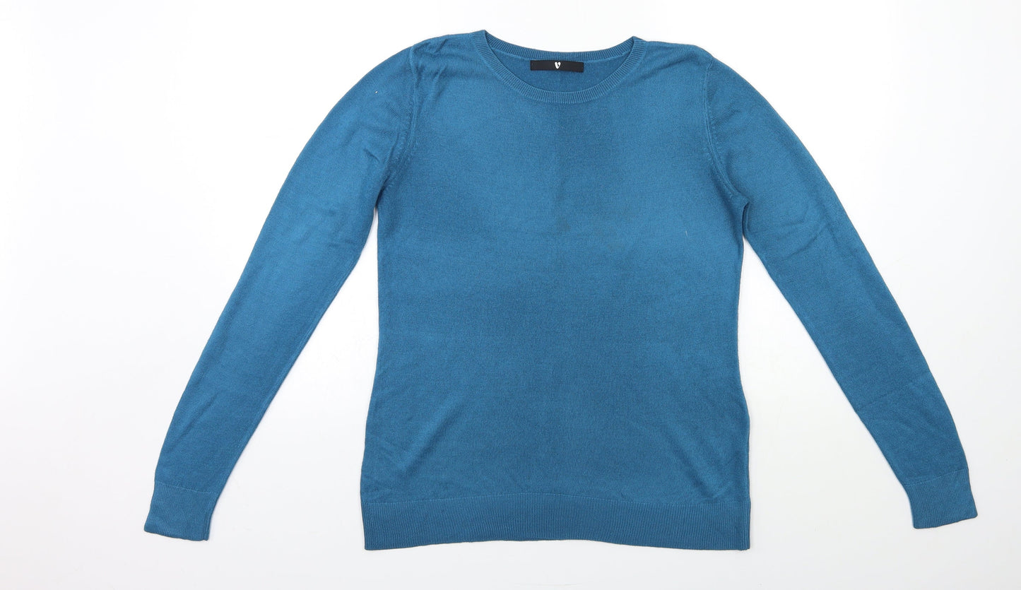 Very Womens Blue  Knit Pullover Jumper Size 10