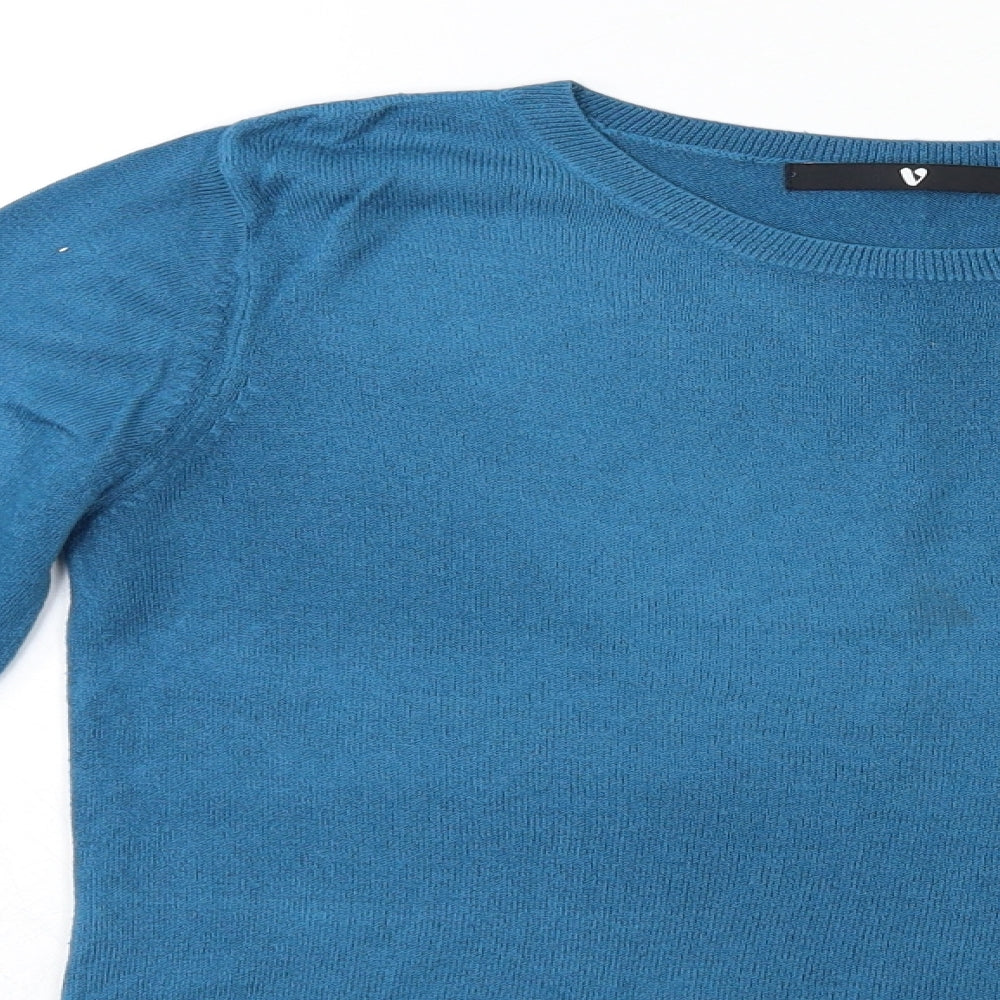 Very Womens Blue  Knit Pullover Jumper Size 10