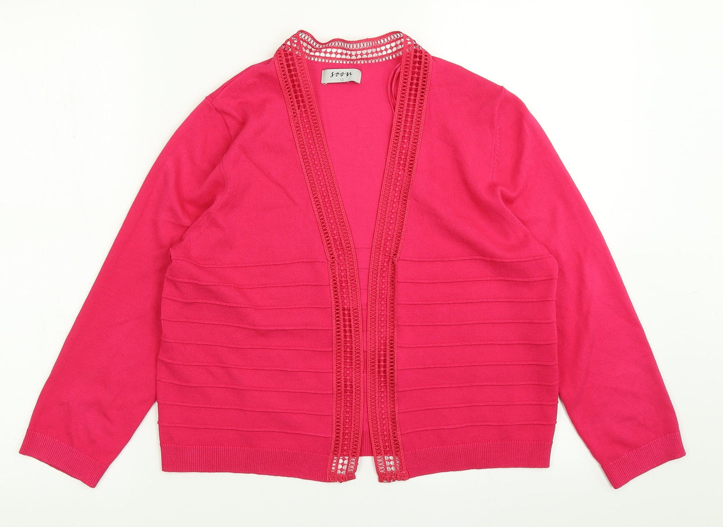 Soon Womens Pink  Knit Cardigan Jumper Size 12
