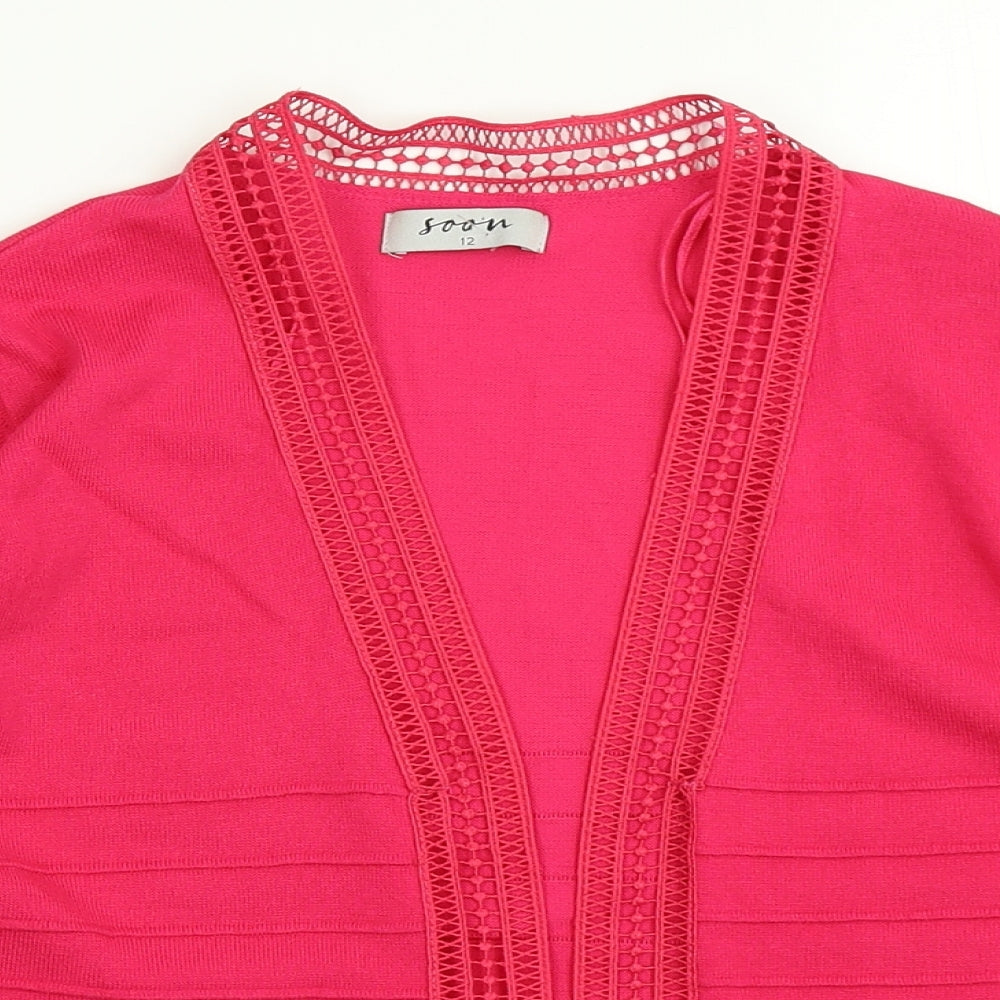 Soon Womens Pink  Knit Cardigan Jumper Size 12