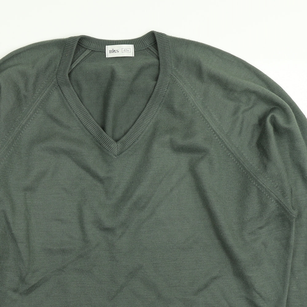 BHS Mens Green  Knit Pullover Jumper Size S
