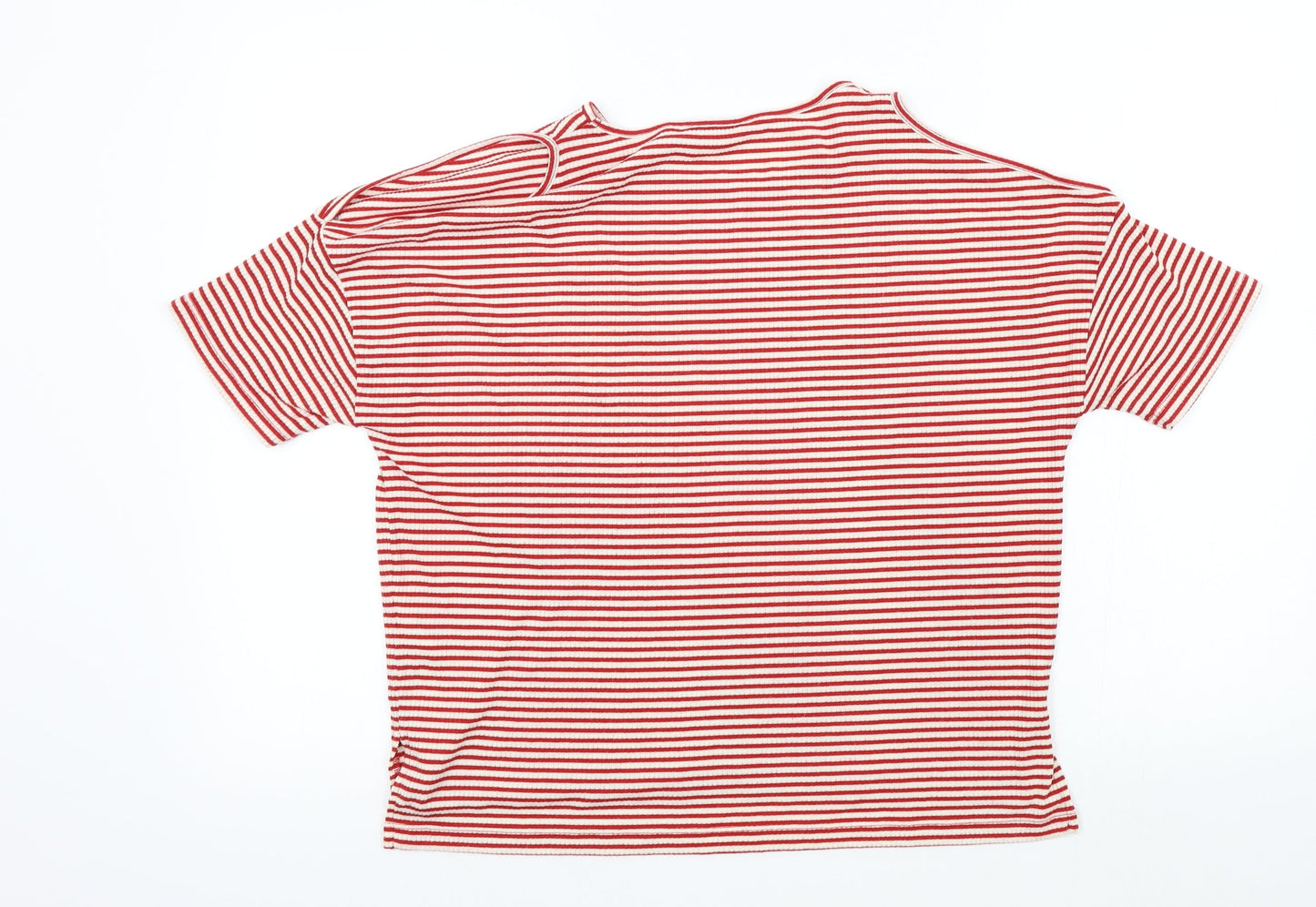 Red Herring Womens Red Striped  Basic T-Shirt Size 10