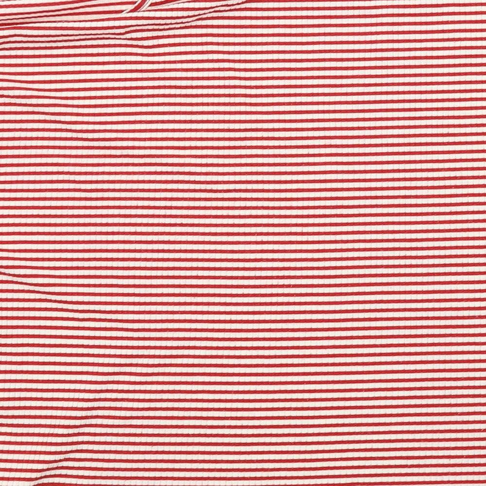 Red Herring Womens Red Striped  Basic T-Shirt Size 10